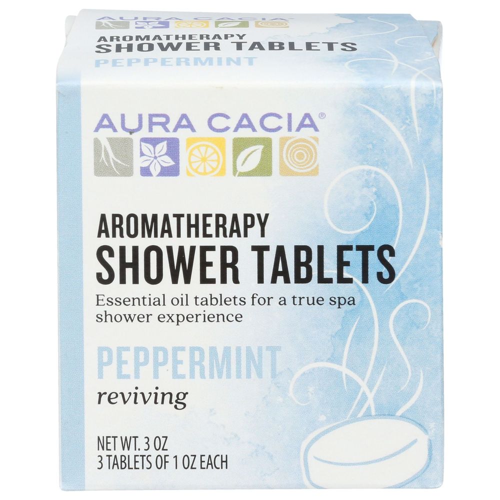 Aura Cacia Reviving Peppermint Shower Tablet, 3 Ounce -- 3 Per Case