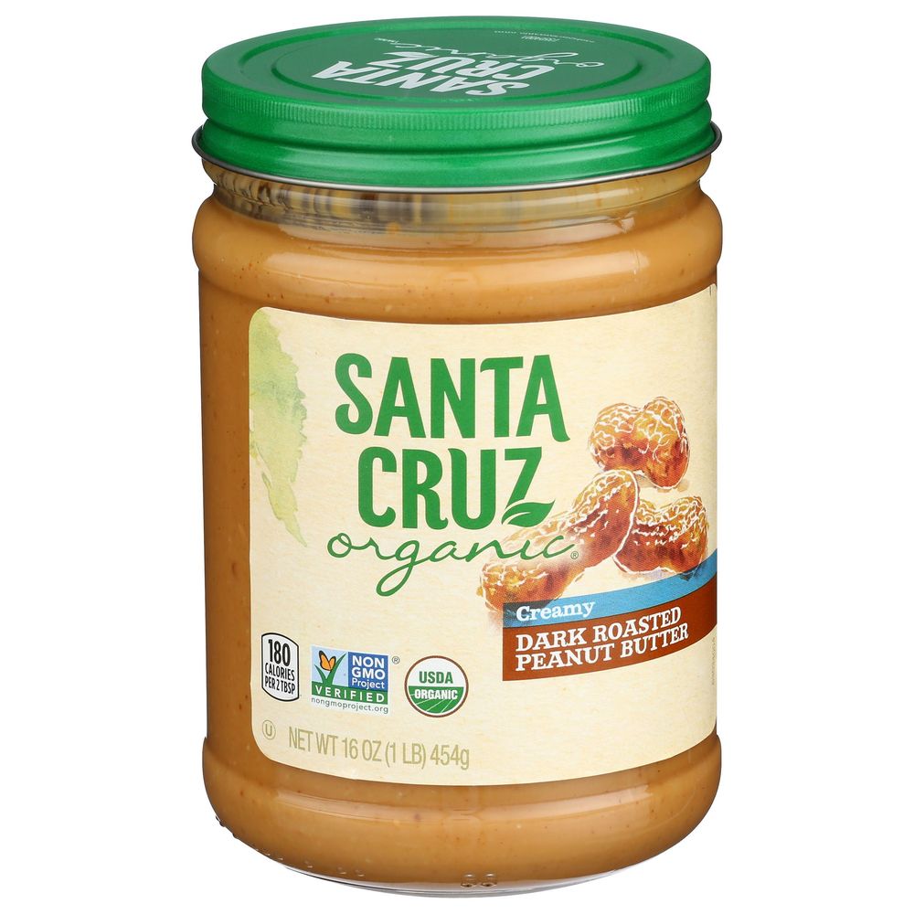 Santa Cruz Organic Creamy Dark Roasted Peanut Butter, 16 Ounce -- 12 Per Case