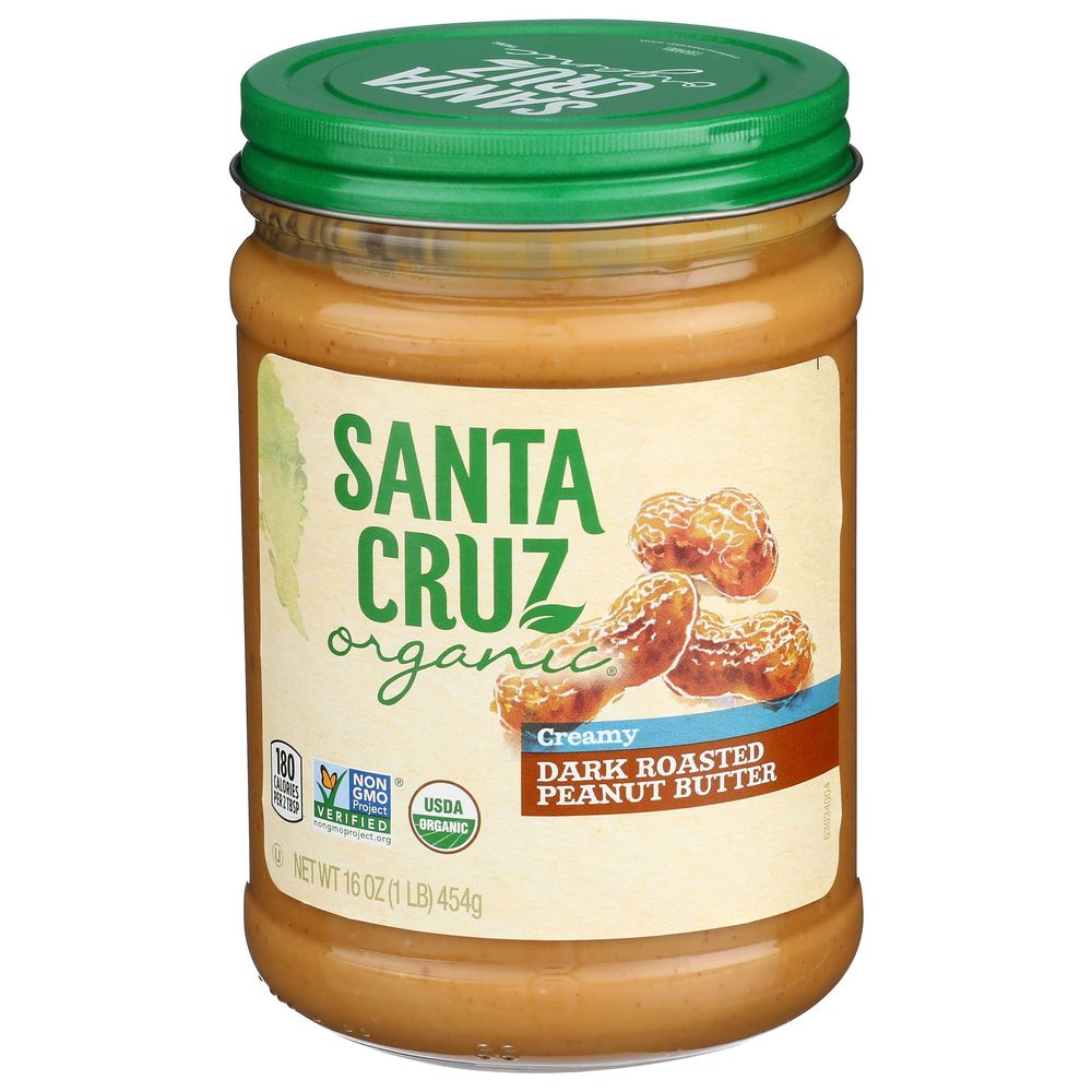 Santa Cruz Organic Dark Roast Crunchy Peanut Butter - 16 oz, 12 Count Case