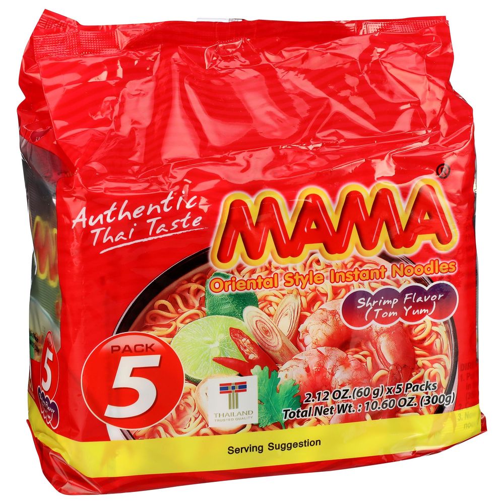 Mama Shrimp Flavor Tom Yum Oriental Style Instant Noodles, 10.58 Ounce -- 6 Per Case