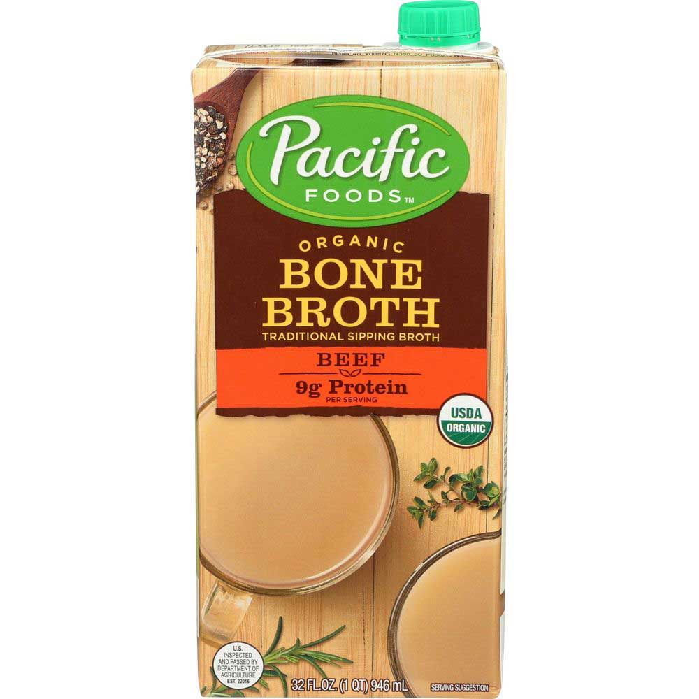 Pacific Foods Organic Unsalted Beef Bone Broth, 32 Fluid Ounce 12