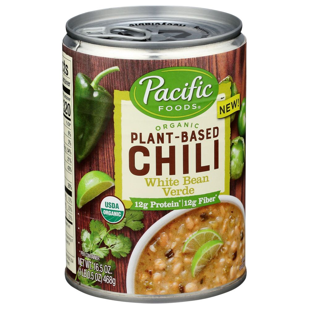 Pacific Foods Organic Plant-Based White Bean Verde Chili Soup, 16.5 Ounce -- 12 per case