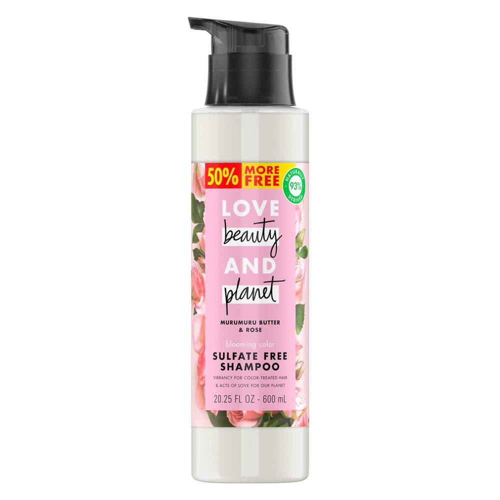 Love Beauty & Planet Blooming Color Murumuru Butter & Rose Sulfate Free Shampoo, 20.25 Ounce -- 4 Per Case