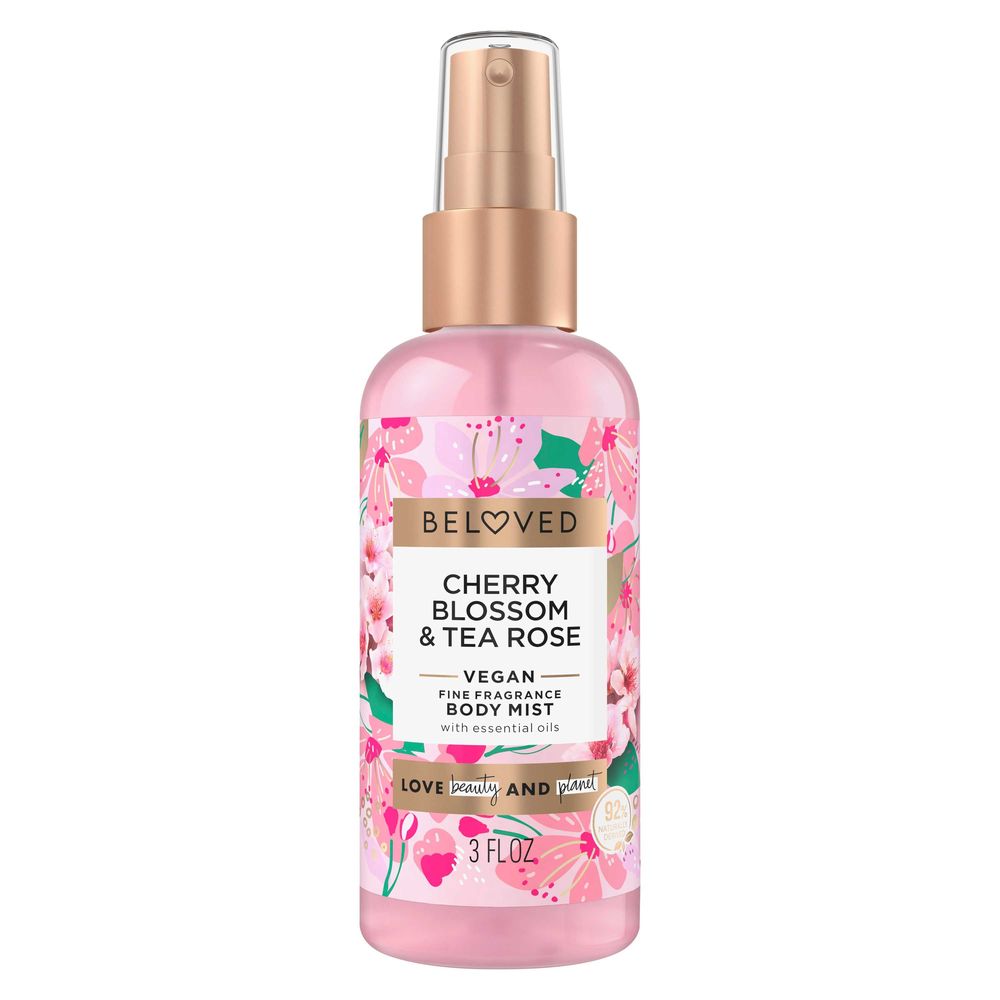 Love Beauty & Planet Beloved Cherry Blossom & Tea Rose Fine Fragrance Body Mist, 3 Fluid Ounce -- 12 Per Case