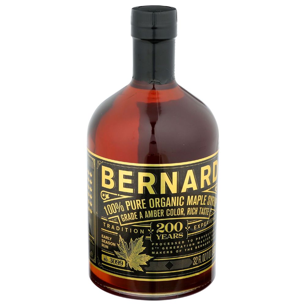 Bernard Organic Amber Maple Syrup, 32 Fluid Ounce -- 6 Per Case