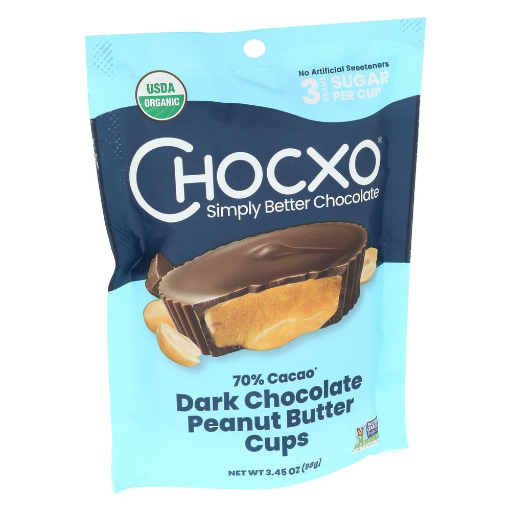 Chocxo Dark Chocolate Peanut Butter Cup, 3.45 Ounce -- 6 Per Case