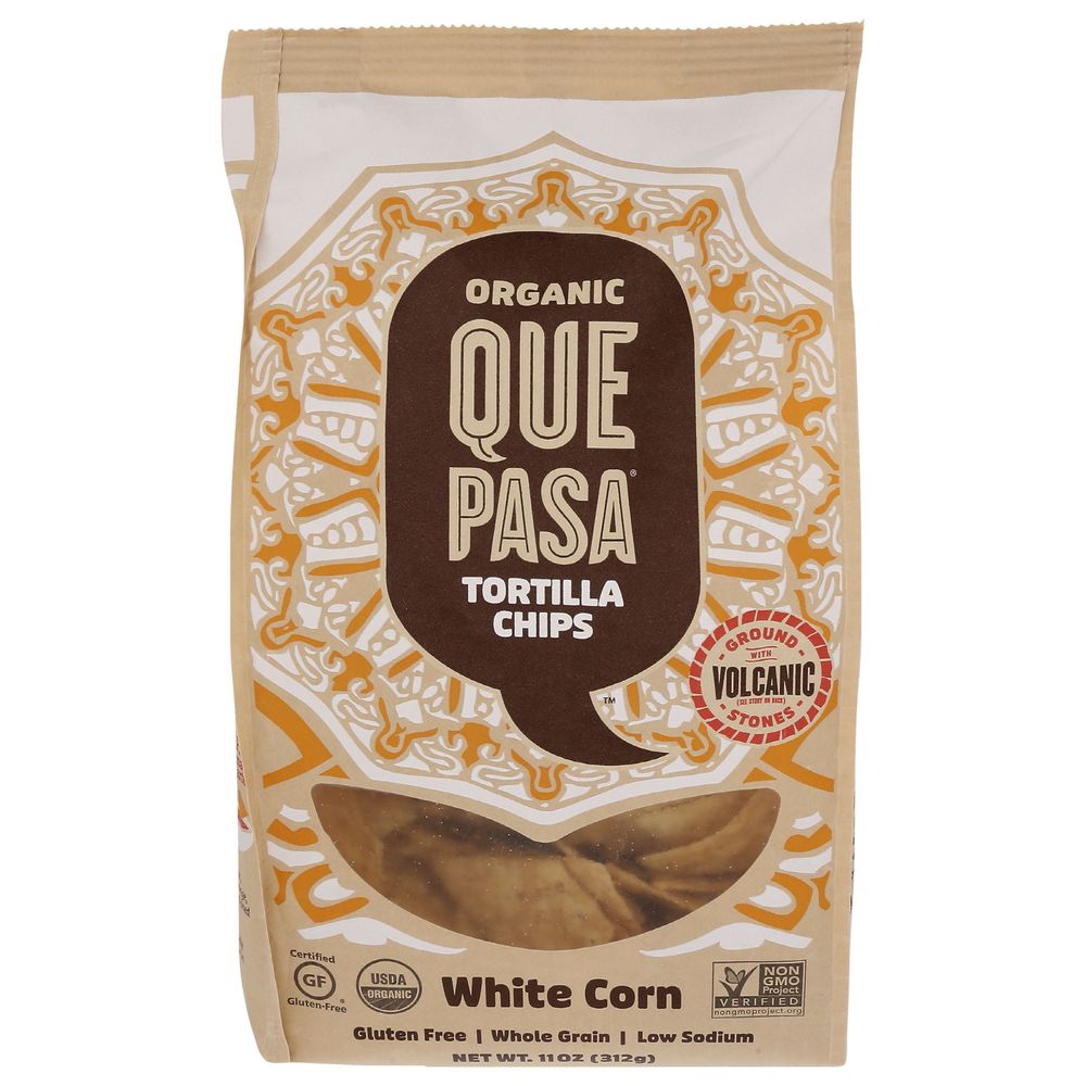 Que Pasa Organic White Corn Tortilla Chip, 11 Ounce -- 6 Per Case