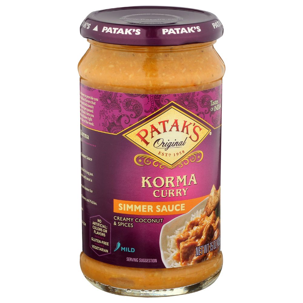 Patak's Mild Korma Curry Simmer Sauce, 15 Ounce -- 6 Per Case