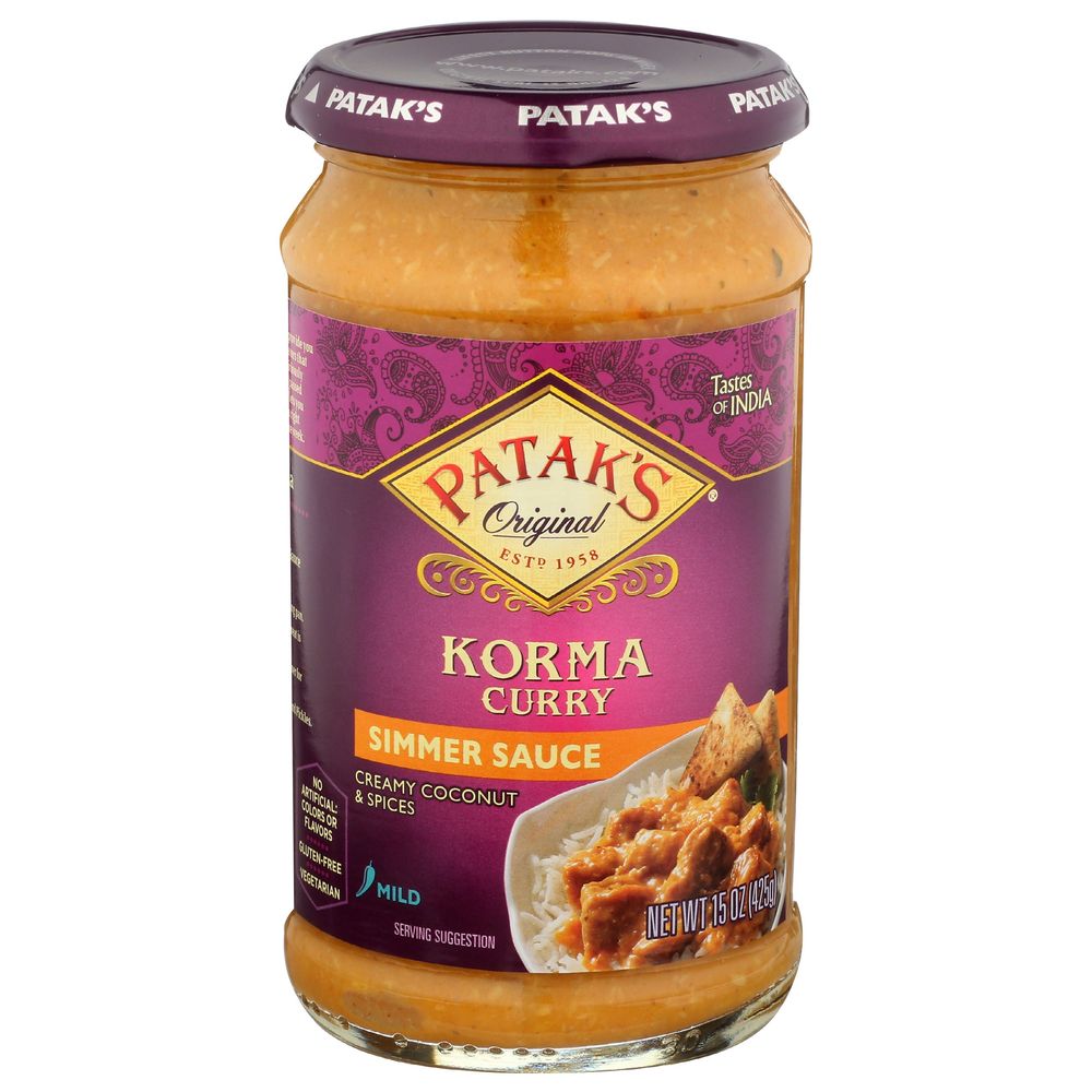 Pataks Mild Korma Curry Simmer Sauce, 15 Ounce -- 6 Per Case