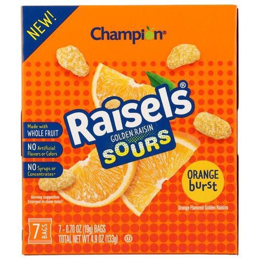 Raisels Orange Burst Golden Sour Raisins, 4.9 Ounce -- 8 per