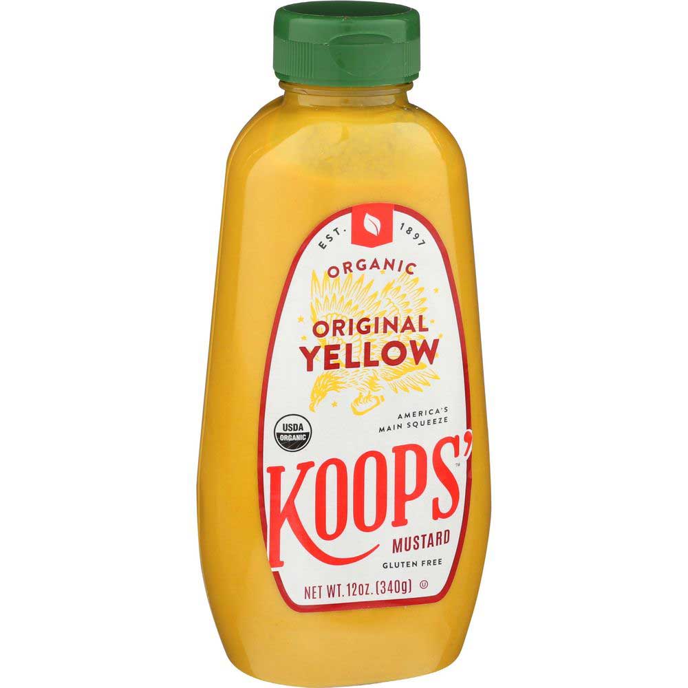 Koops' Organic Gluten Free Original Yellow Mustard, 12 Ounce -- 12 Per Case