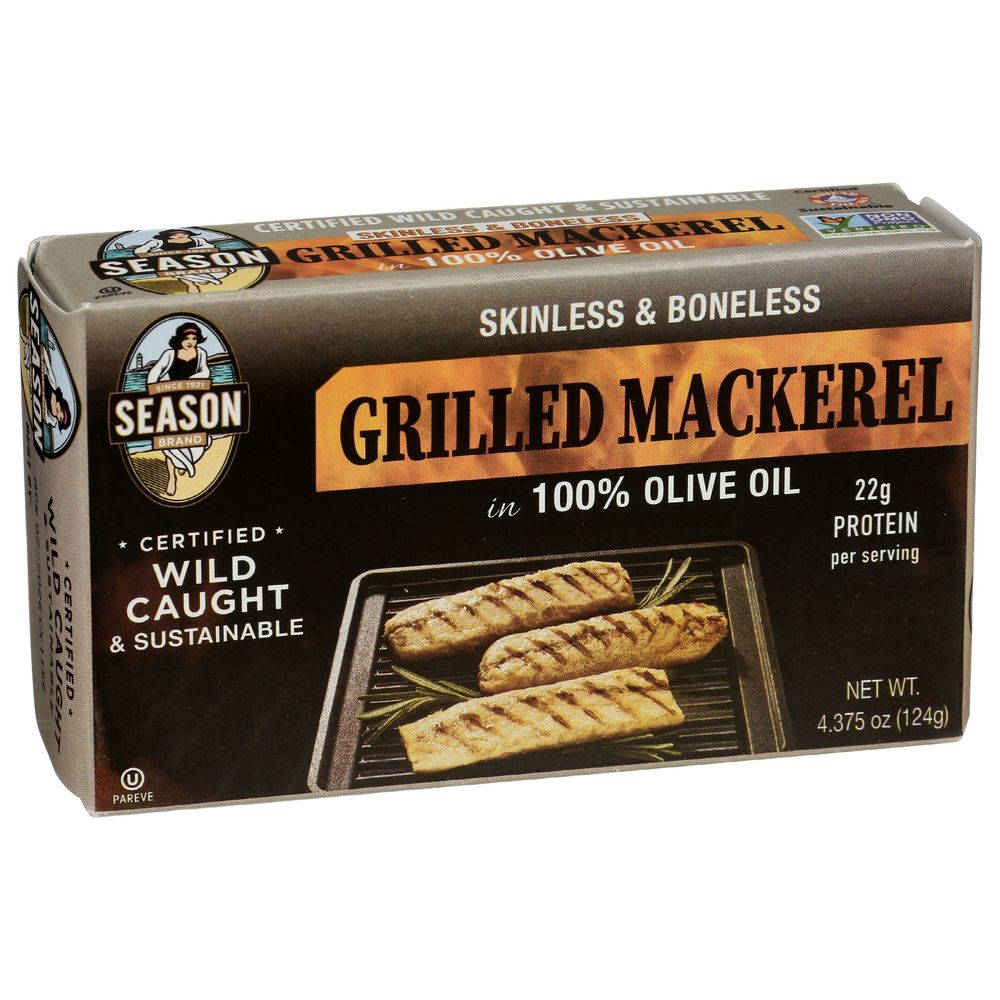 Season Skinless And Boneless Grilled Mackerel In Olive Oil, 4.375 Ounce -- 12 Per Case