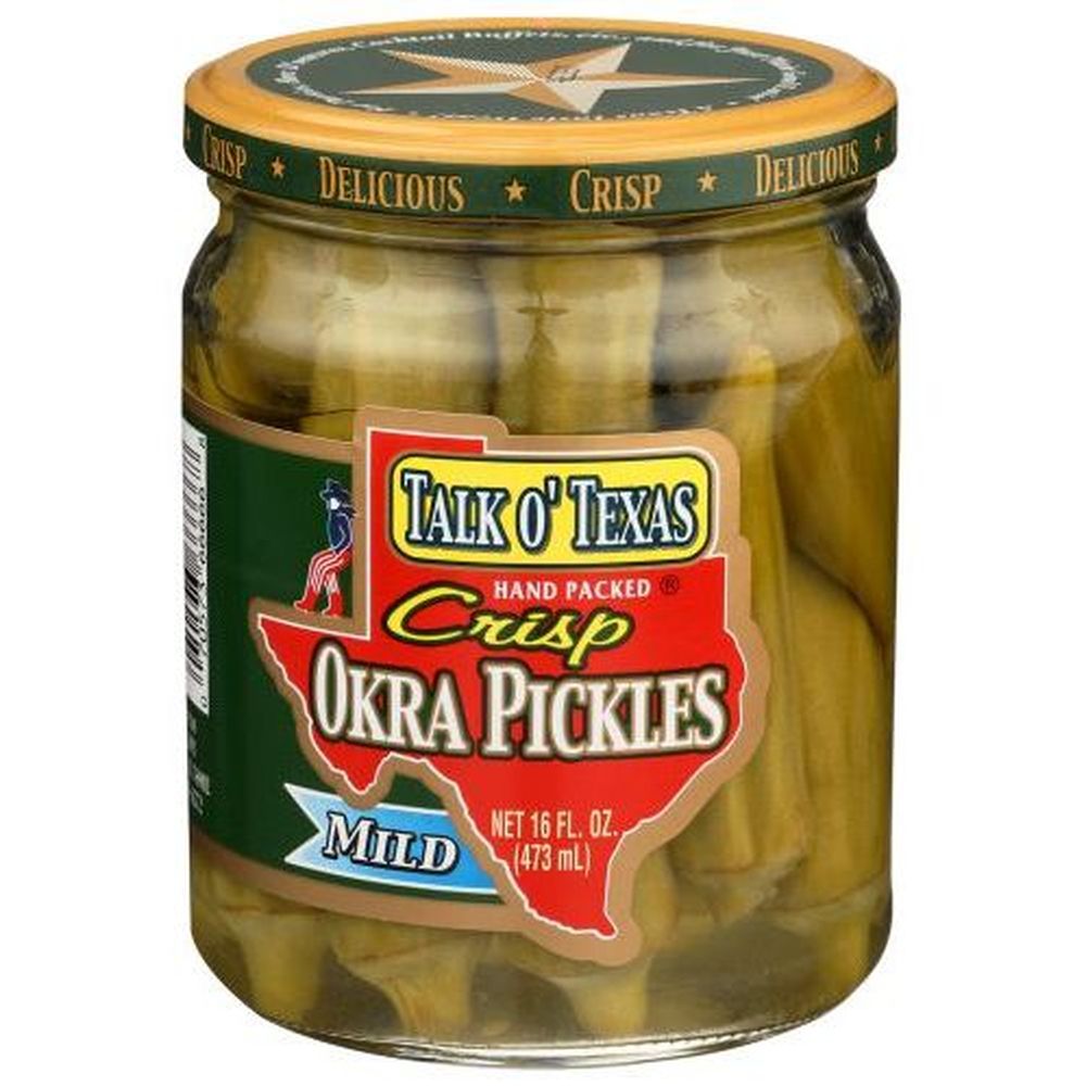 Talk O' Texas Mild Crisp Okra Pickles, 16 Ounce -- 12 Per Case