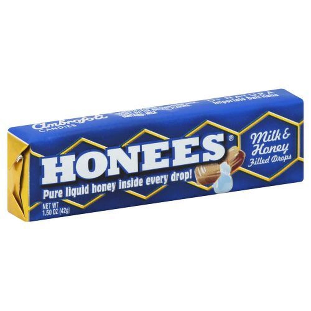 Honees Milk And Honey Filled Throat Drops, 1.5 Ounce Bar -- 24 Per Case