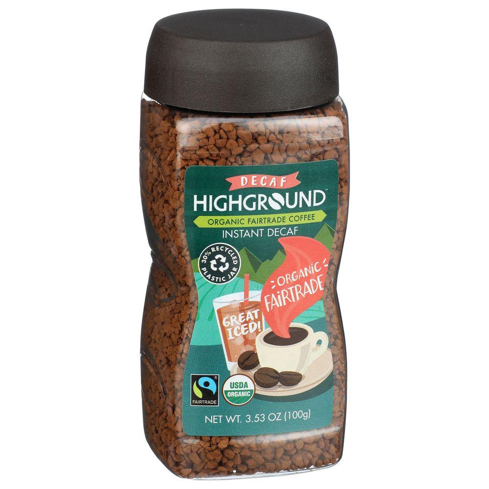 Highground Organic Decaf Instant Coffee, 3.53 Ounce -- 6 Per Case