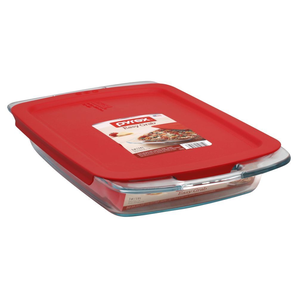 Pyrex Easy Grab Oblong Glass Baking Dish, 13 X 9 X 2 Inch -- 2 Per Case