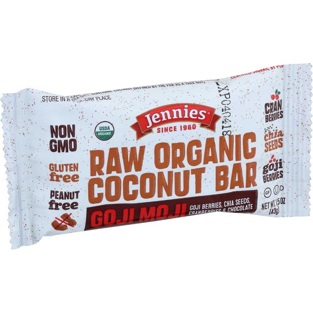 Jennies Organic Goji Moji Raw Coconut Bar, 1.5 Ounce -- 12 Per Case