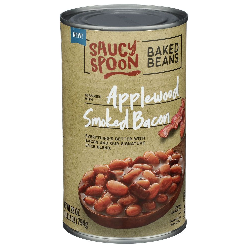 Saucy Spoon Applewood Smoked Bacon Baked Beans, 28 Ounce -- 12 Per Case