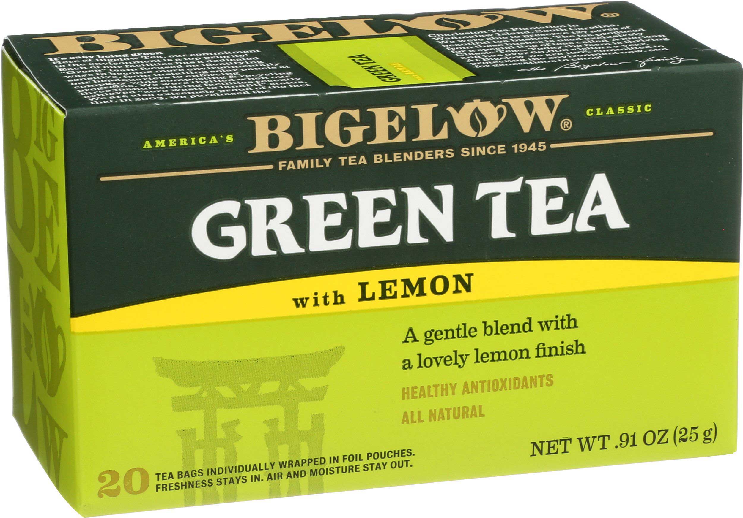 Bigelow Green Tea With Lemon, 0.91 Ounce -- 6 Per Case