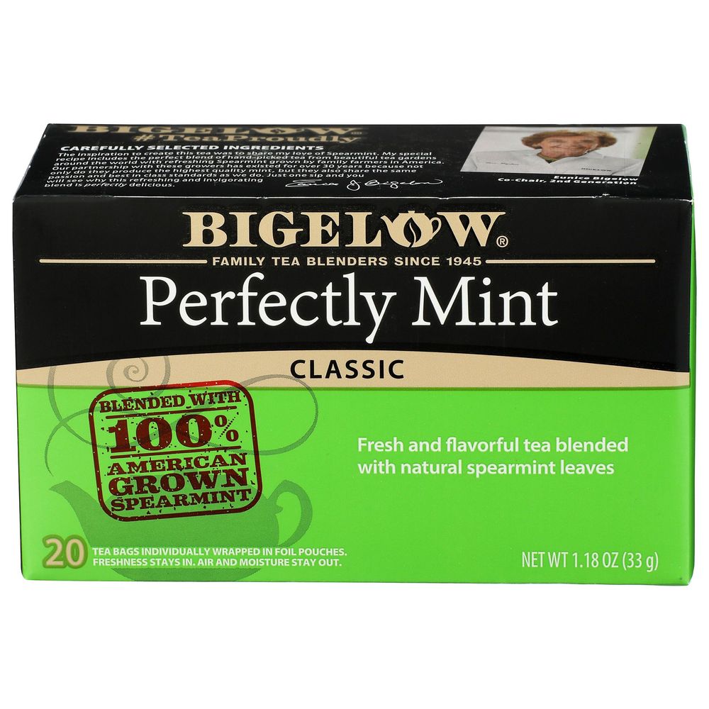 Bigelow Perfectly Mint Tea Bag, 1.18 Ounce -- 6 Per Case