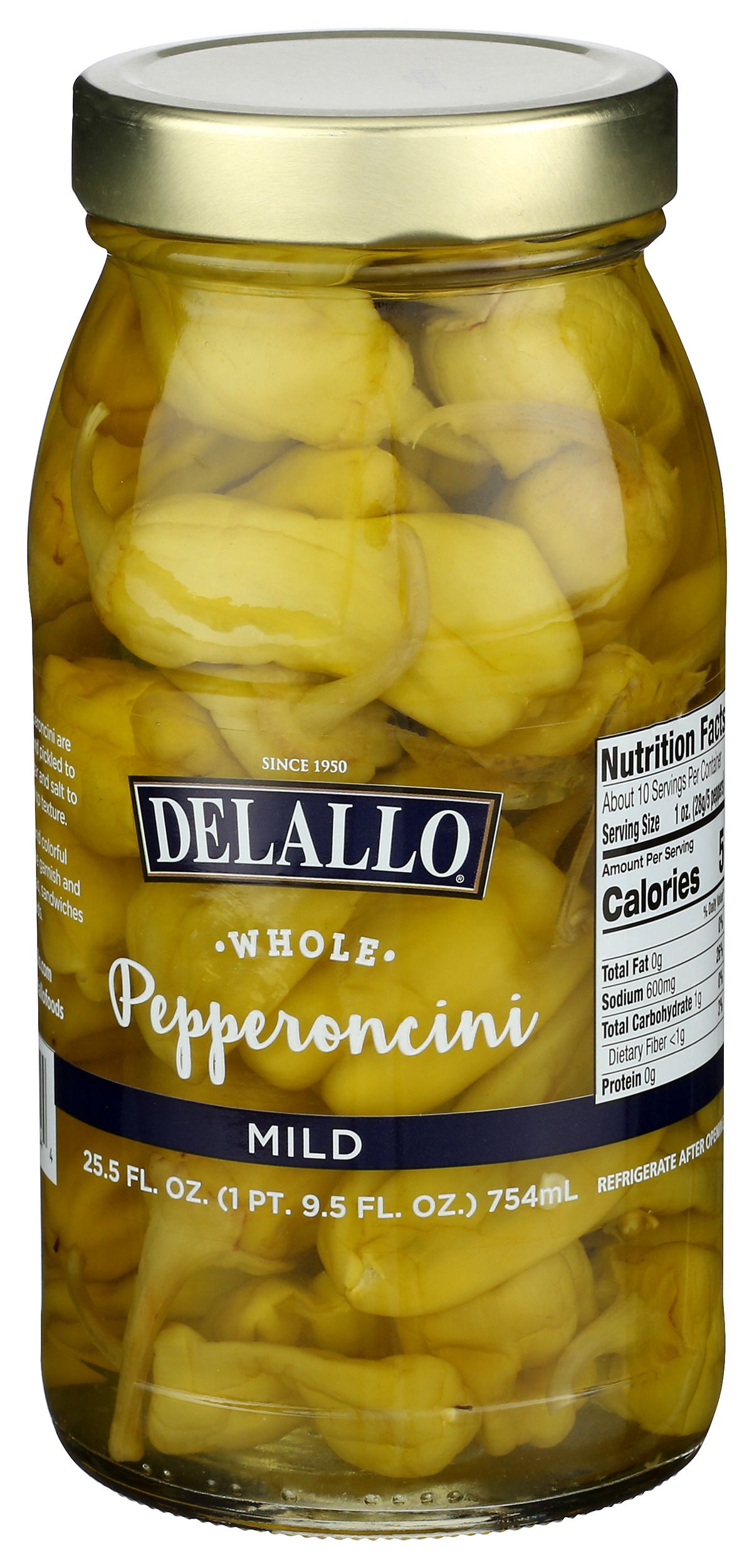 Delallo Mild Pepperoncini, 25.5 Ounce -- 6 Per Case