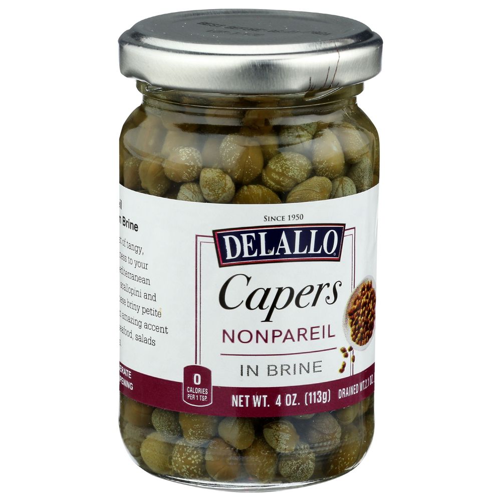 Delallo Nonpareil Capers In Brine, 4 Ounce -- 12 Per Case