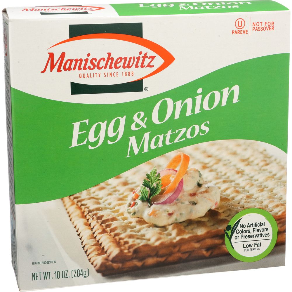 Manischewitz Egg And Onion Matzo, 10 Ounce -- 12 Per Case