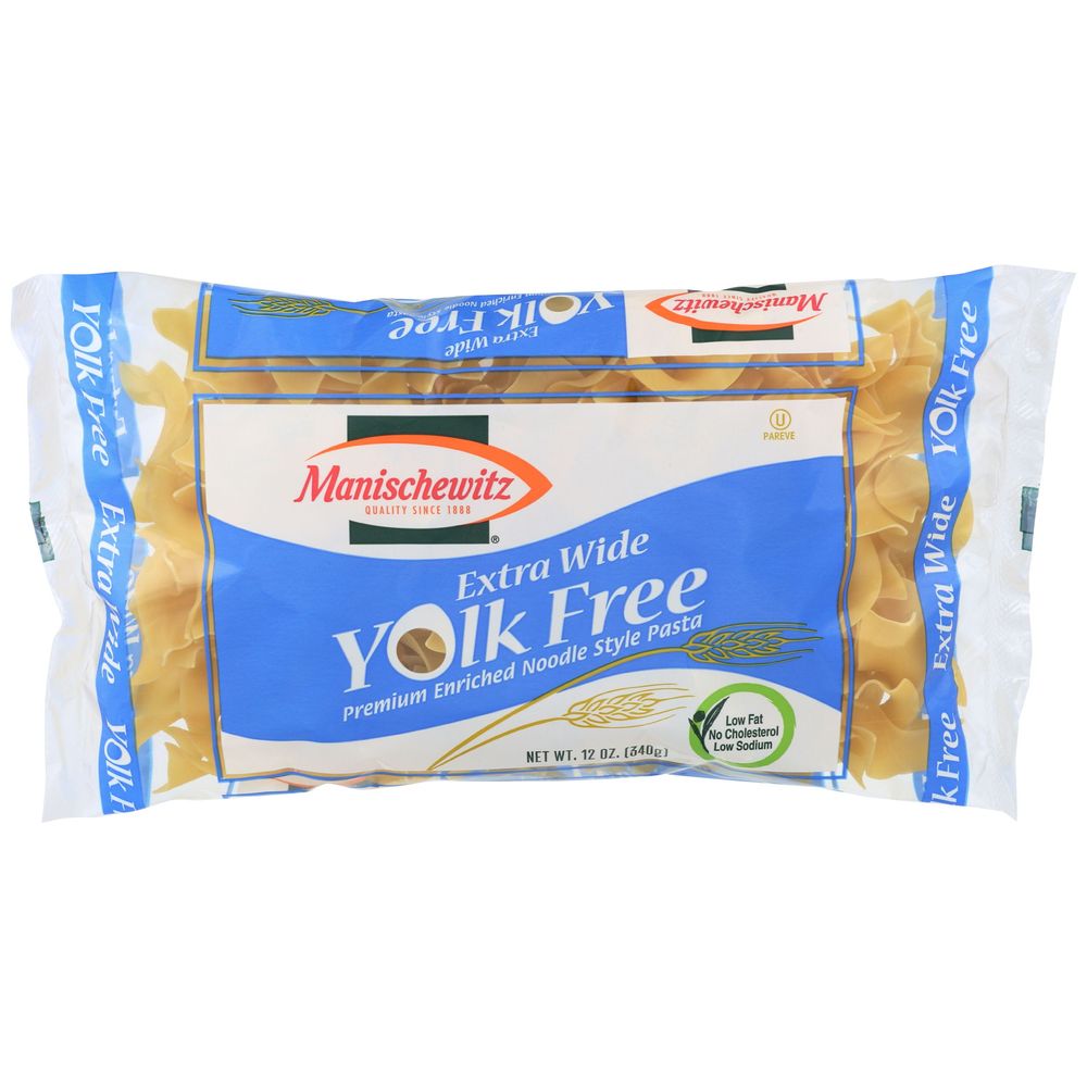 Manischewitz Yolk Free Extra Wide Noodles, 12 Ounce -- 12 Per Case