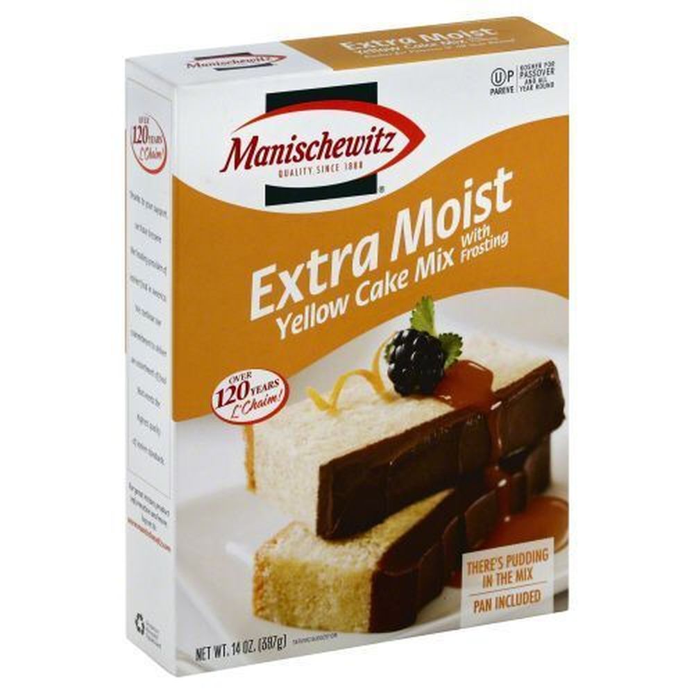 Manischewitz Extra Moist Yellow Cake Mix with Frosting, 14 Ounce -- 12 per case