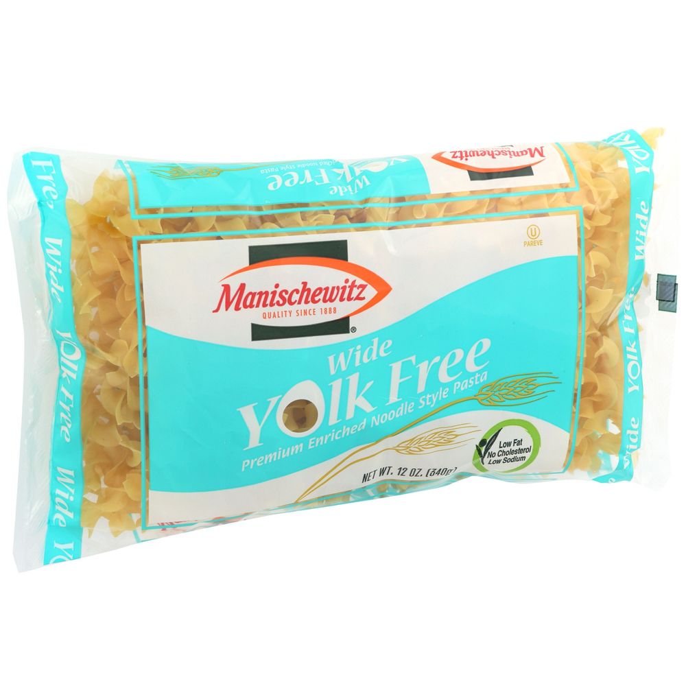 Manischewitz Wide Yolk Free Noodles, 12 Ounce -- 12 Per Case