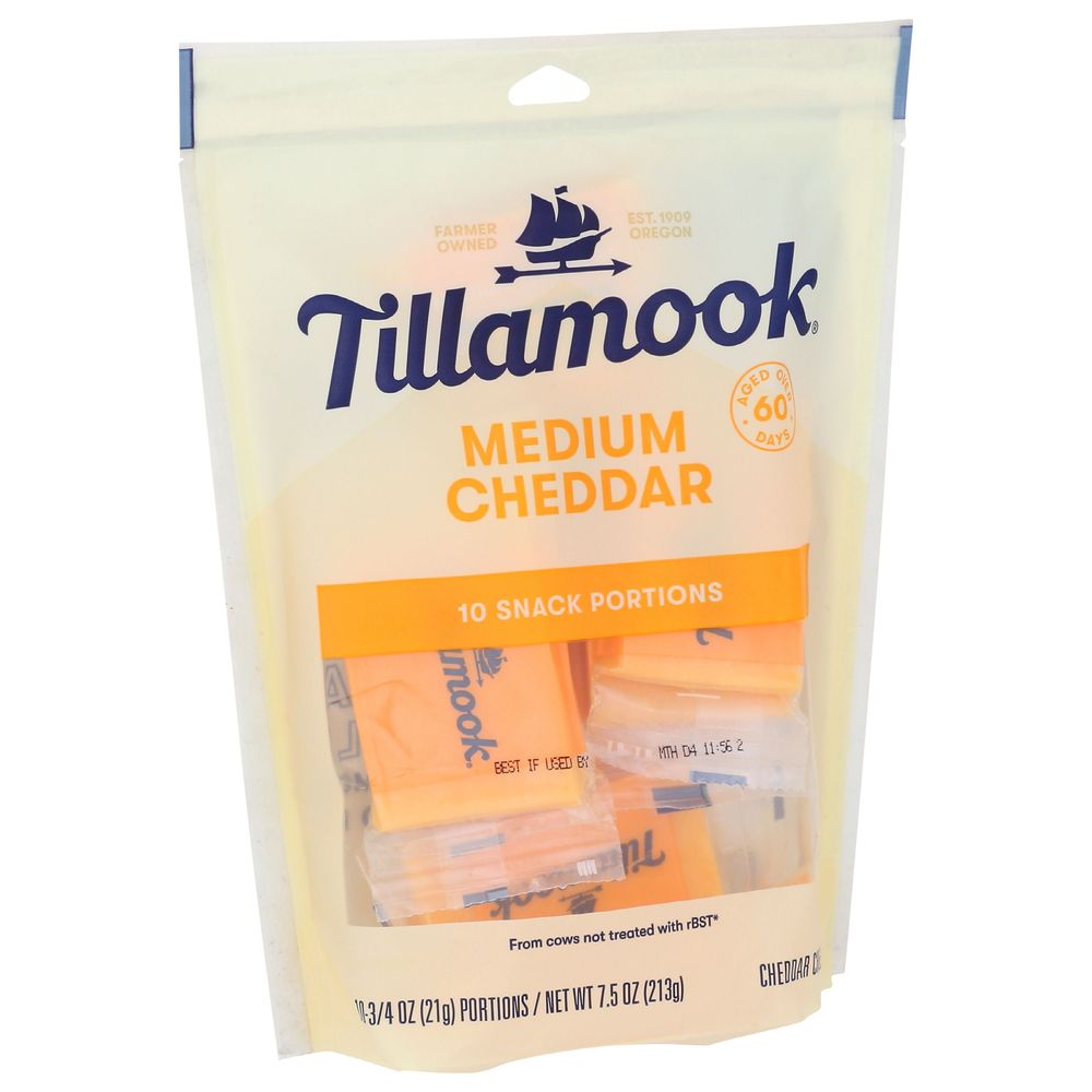 Tillamook Medium Cheddar Cheese Snack, 7.5 Ounce -- 12 Per Case