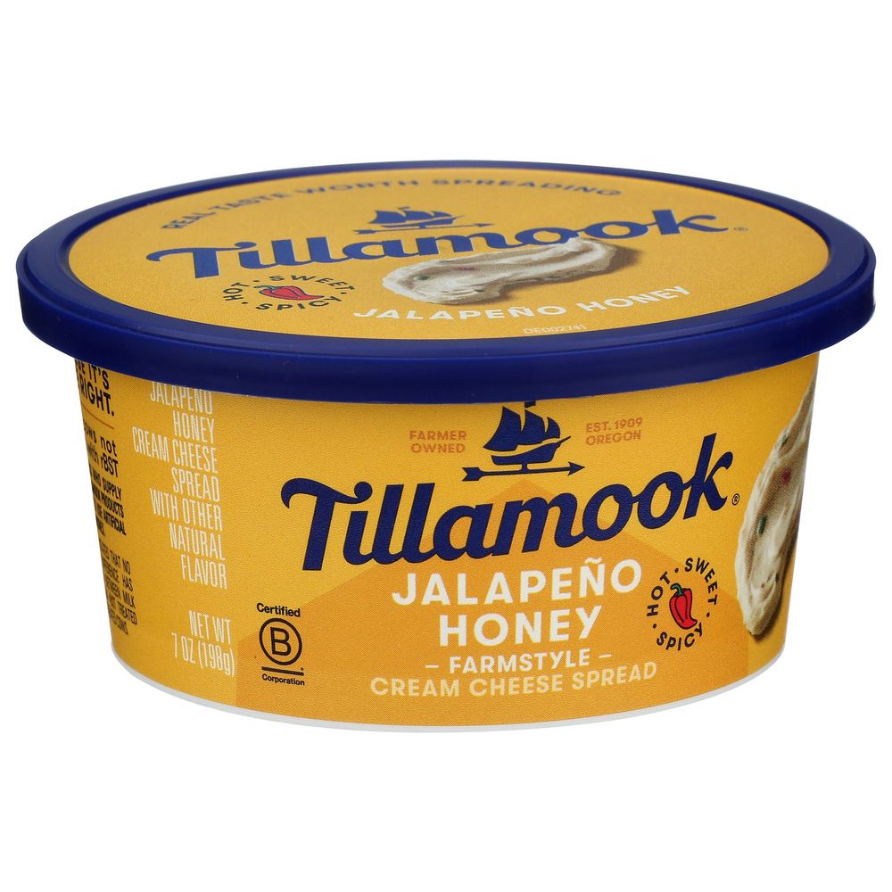 Tillamook Jalapeno Honey Farmstyle Cream Cheese Spread, 7 Ounce -- 8 Per Case
