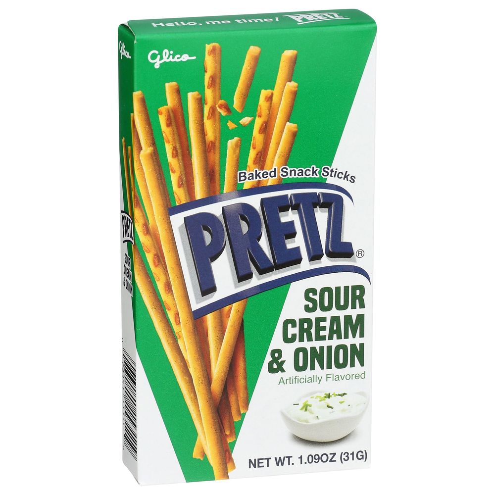 Glico Pretz Sour Creme And Onion Baked Snack Stick, 1.09 Ounce -- 10 Per Case