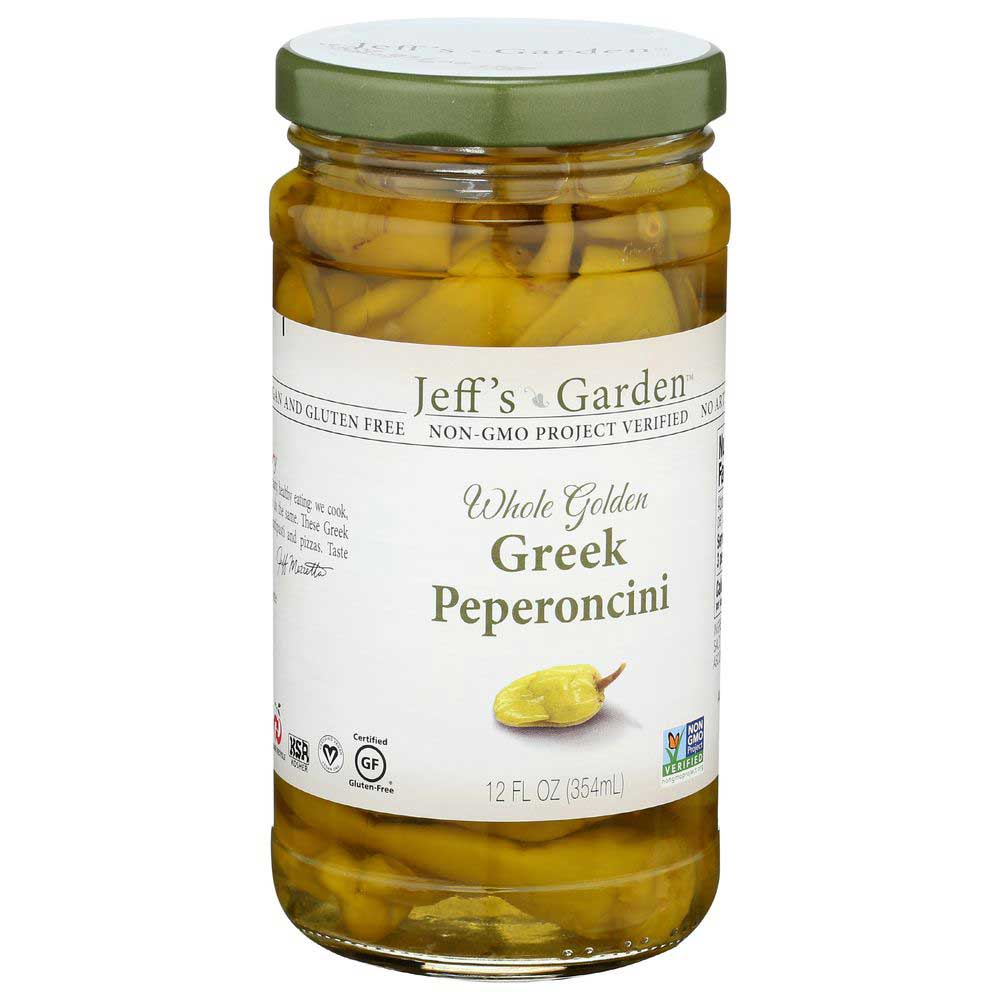 Jeff's Natural Whole Golden Greek Peperoncini, 12 Ounce -- 6 Per Case