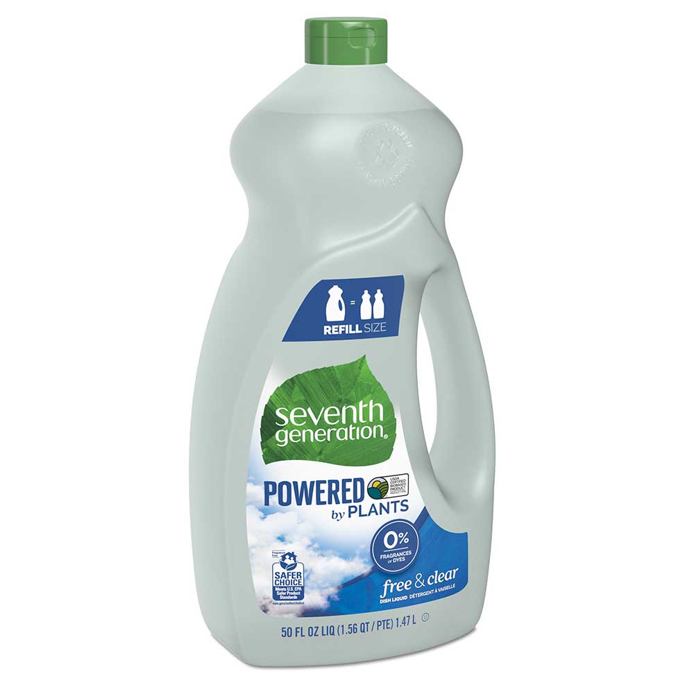 Seventh Generation Free and Clear Dish Liquid, 50 Ounce -- 6 per case