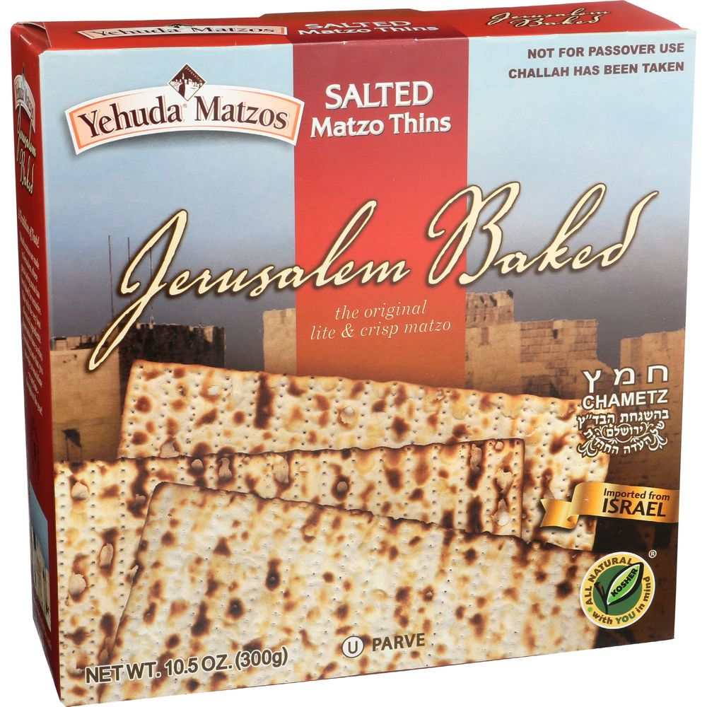 Yehuda Salted Matzo Thins, 10.5 Ounce -- 12 Per Case
