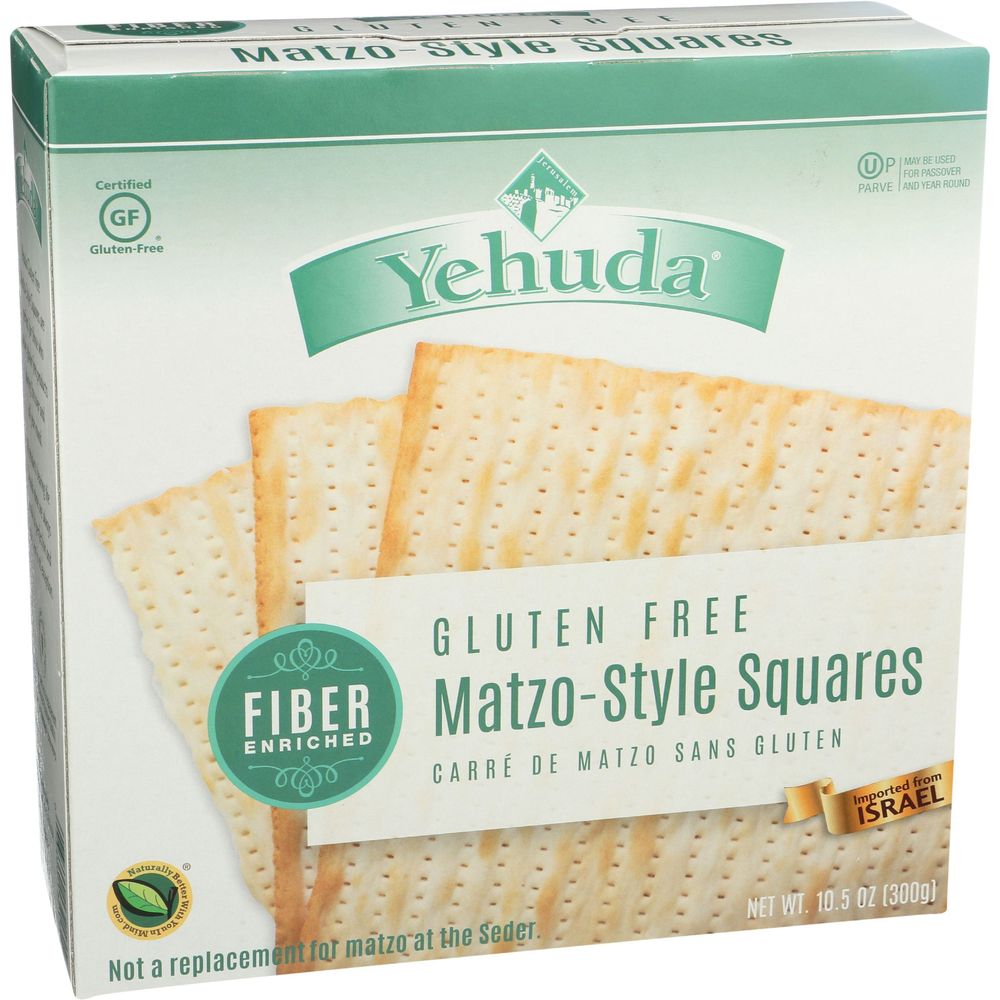 Yehuda High Fiber Matzo Style Squares, 10.5 Ounce -- 12 Per Case