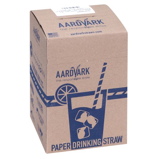 Aardvark Black Giant Paper Straw, 7.75 Inch, 300 Count -- 8 Per Case