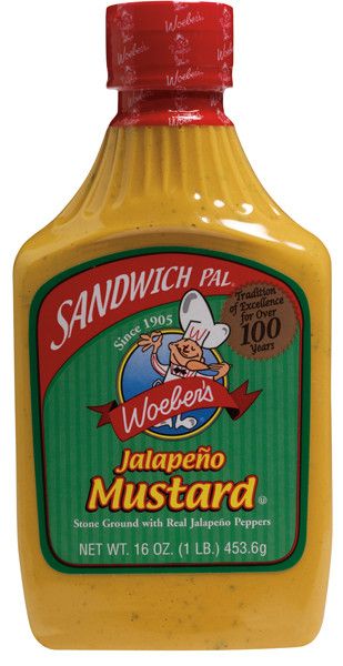 Woeber's Sandwich Pal Jalapeno Mustard, 16 Ounce -- 6 Per Case