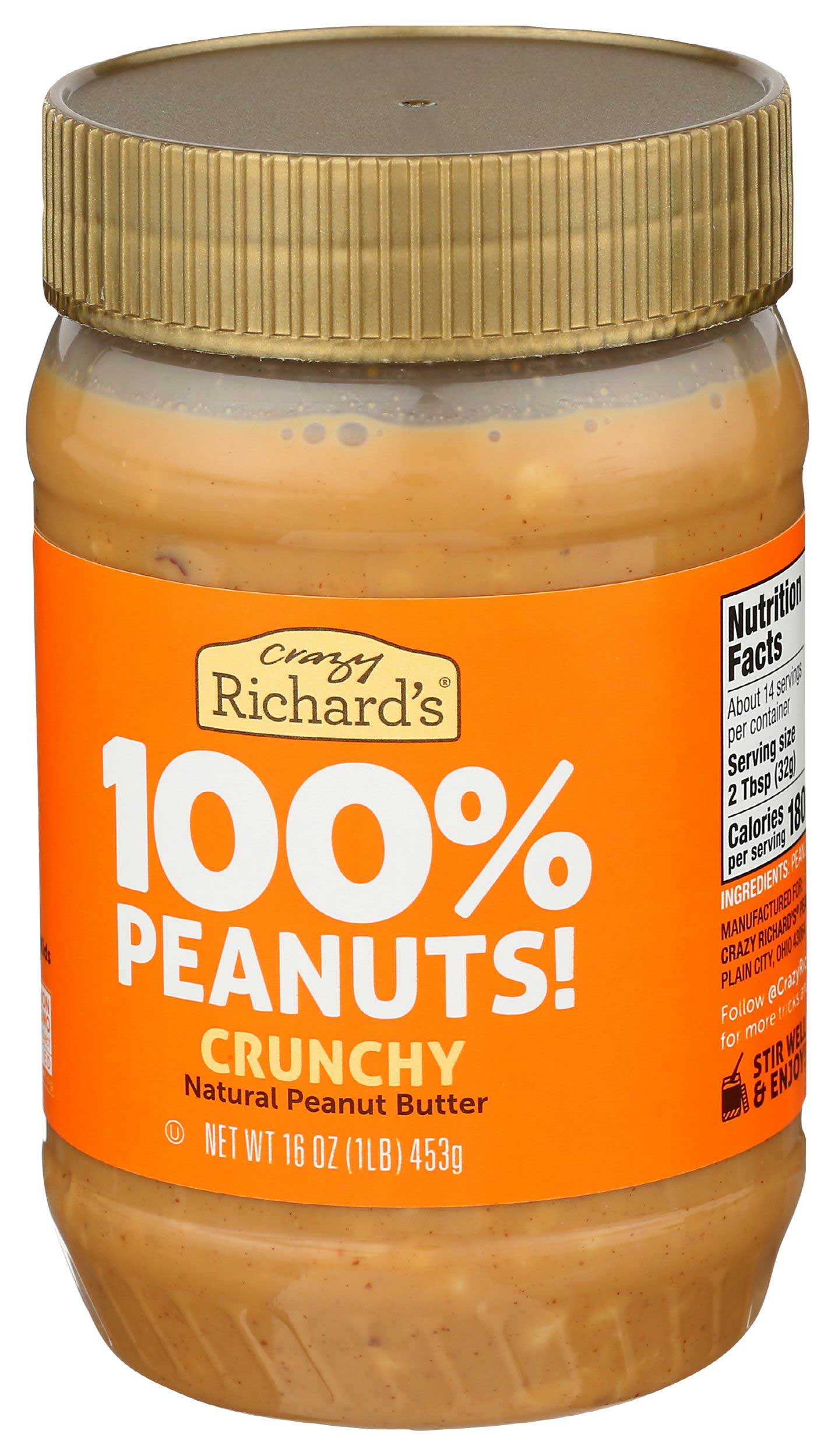 Crazy Richard's Crunchy Peanut Butter, 16 Ounce -- 12 Per Case