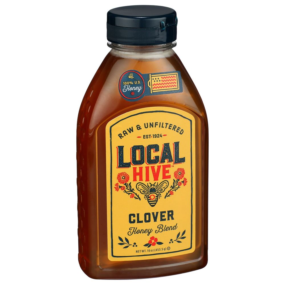 Local Hive Clover Raw And Unfiltered Honey, 16 Ounce -- 6 Per Case