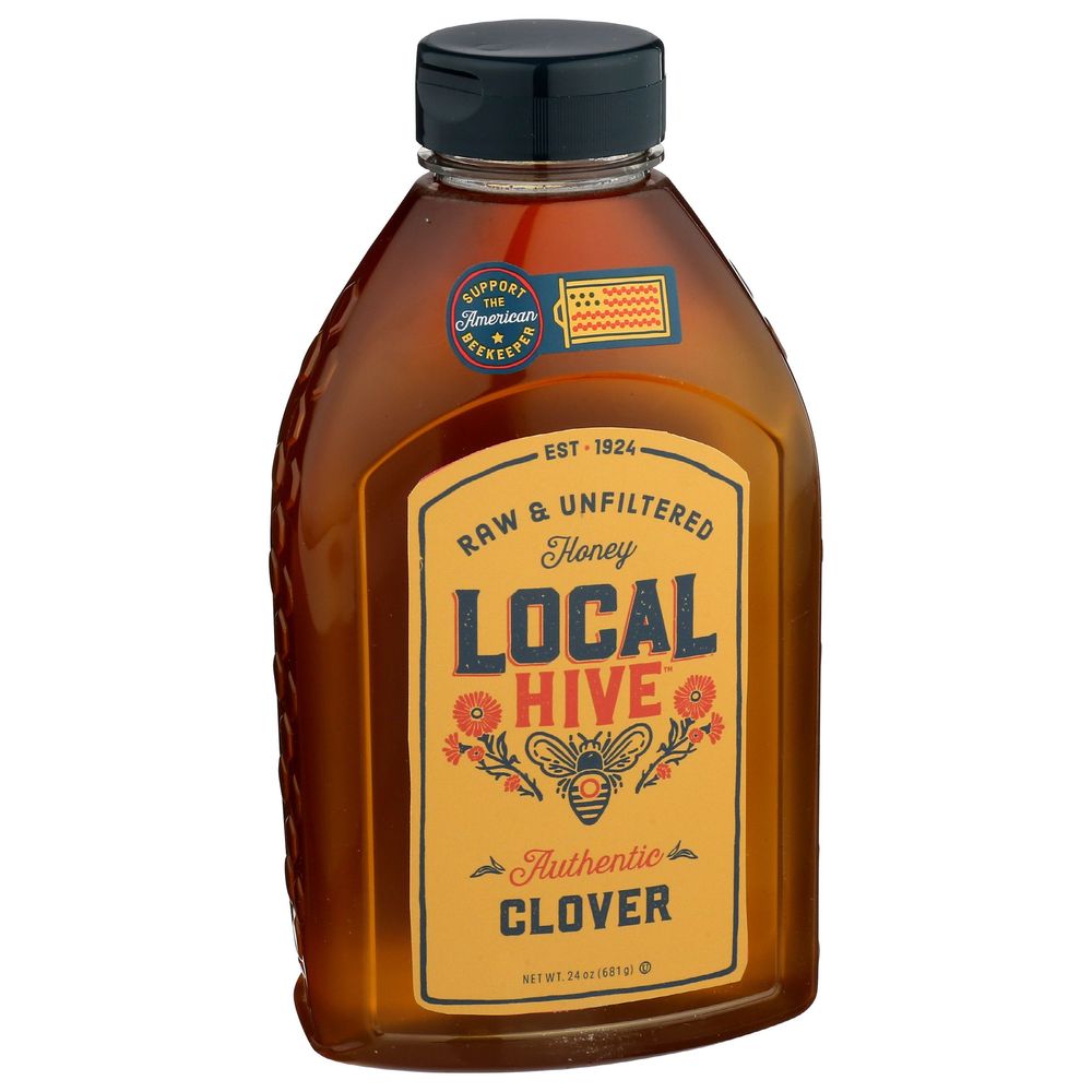 Local Hive 100 Percent Pure Raw And Unfiltered Clover Honey, 24 Ounce -- 6 Per Case