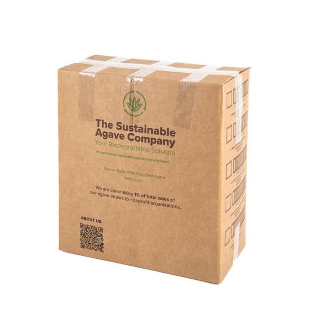 The Sustainable Agave Company 5 Inch Clear Compostable Unwrapped Regular Straw, 8000 Count