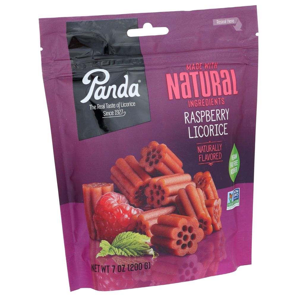 Panda Natural Raspberry Licorice Chews, 7 Ounce -- 8 Per Case