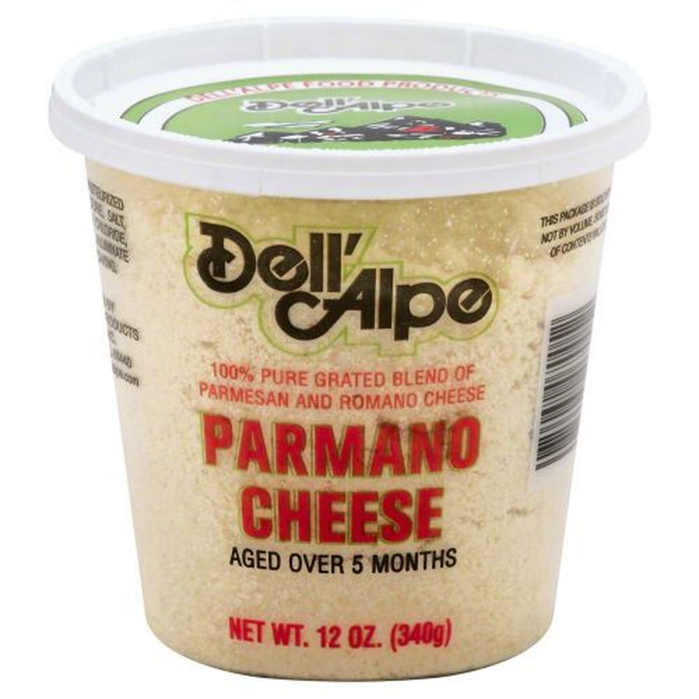 Dell'alpe Grated Parmano Cheese, 12 Ounce -- 6 Per Case