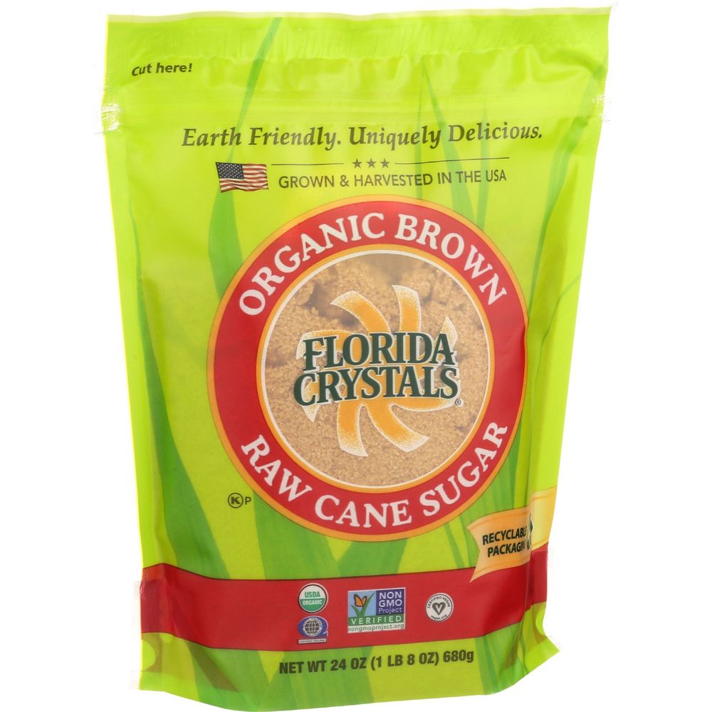 Florida Crystals Organic Brown Raw Cane Sugar, 24 Ounce -- 6 Per Case