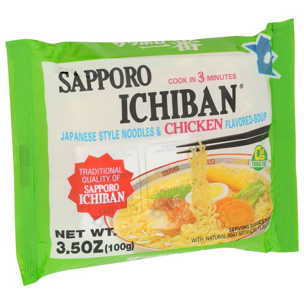 Sapporo Ichiban Japanese Style Noodles and Chicken Flavored Soup