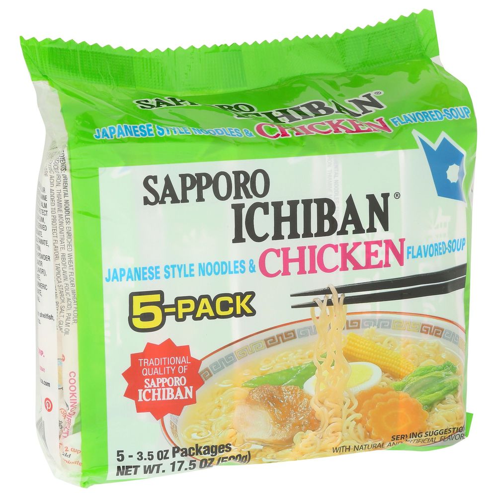 Sapporo Ichiban Chicken Flavor Noodles, 17.5 Ounce -- 6 Per Case