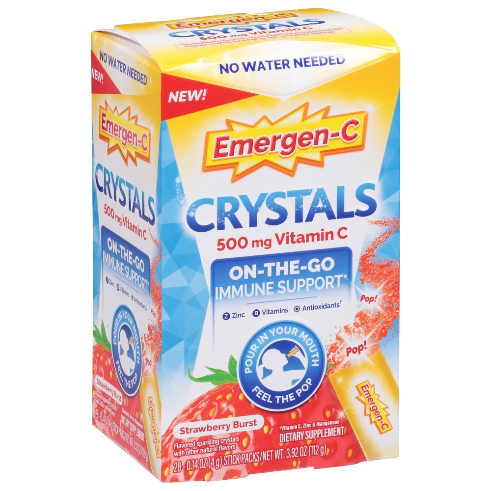 Emergen-c Crystals Strawberry Burst Vitamin C Supplement, 28 Count