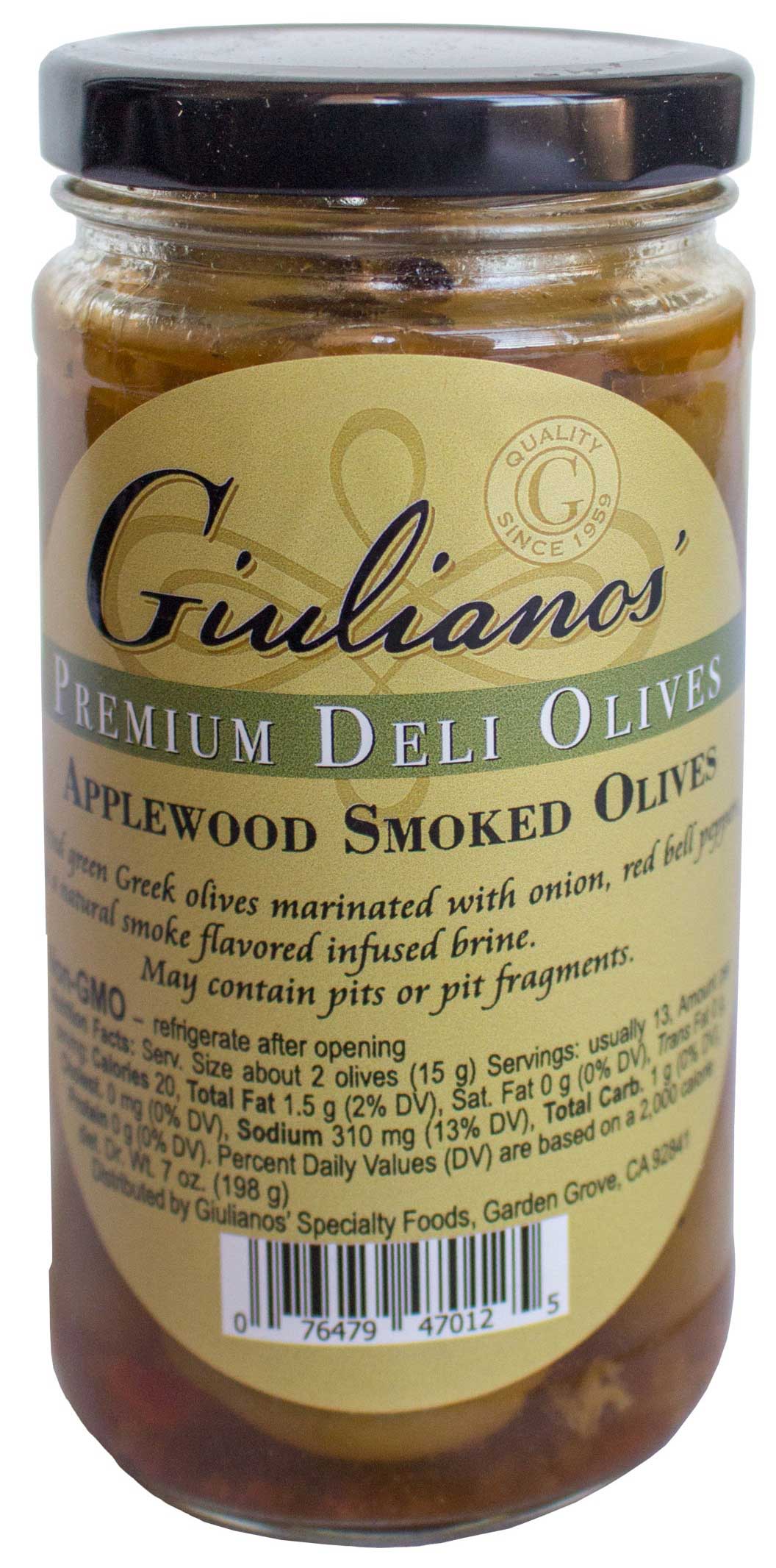 Giuliano Premium Deli Applewood Smoked Olives, 7 Ounce -- 6 Per Case